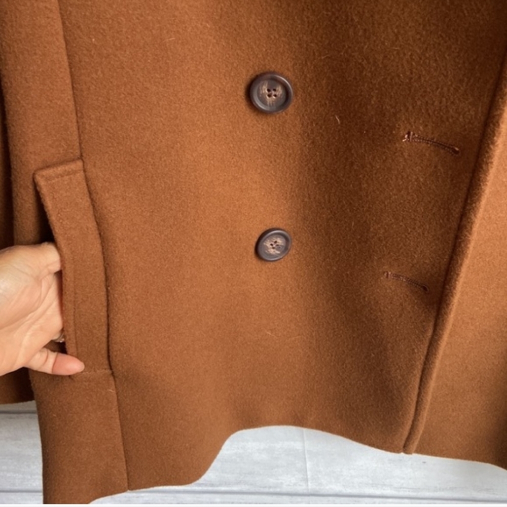 Old Navy Women's Double-Breasted Pea Coat in Rust/Brown/Burnt Orange -Size Large - Picture 4 of 9